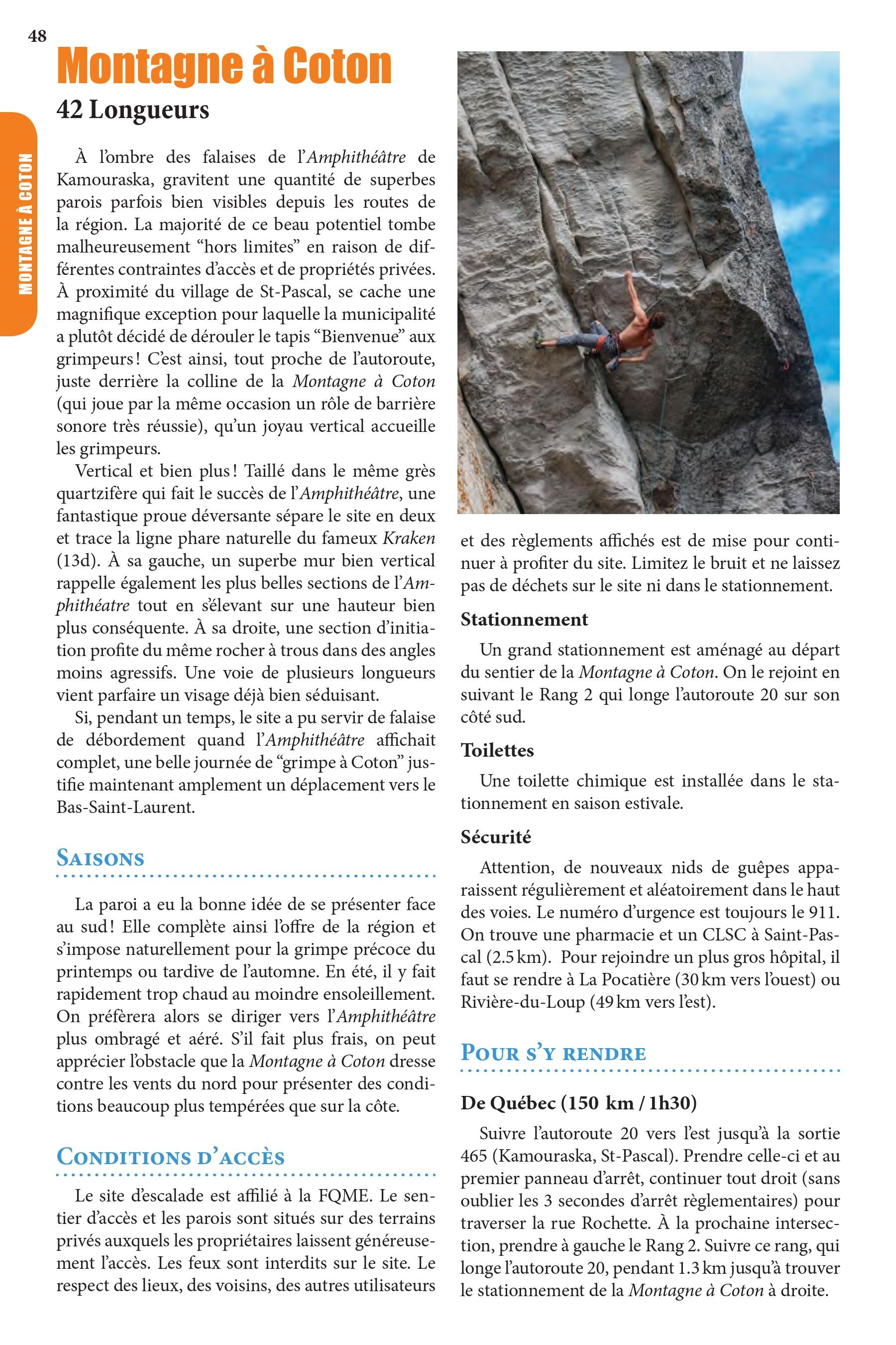 Guide d'escalade Parois du Québec - Bas-Saint-Laurent et Gaspésie