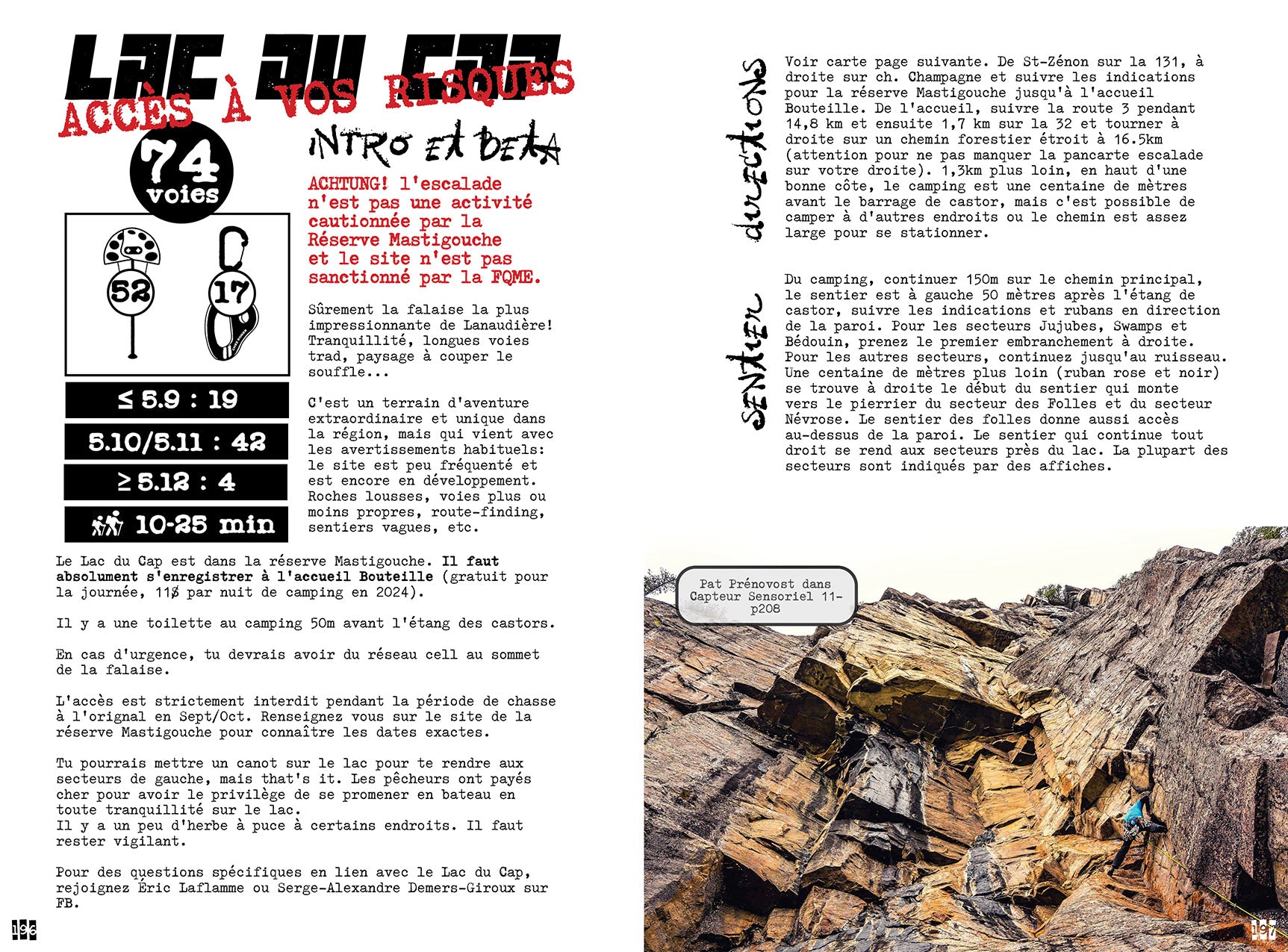 Climbing Guide Topo of Lanau - Steve Bourdeau 