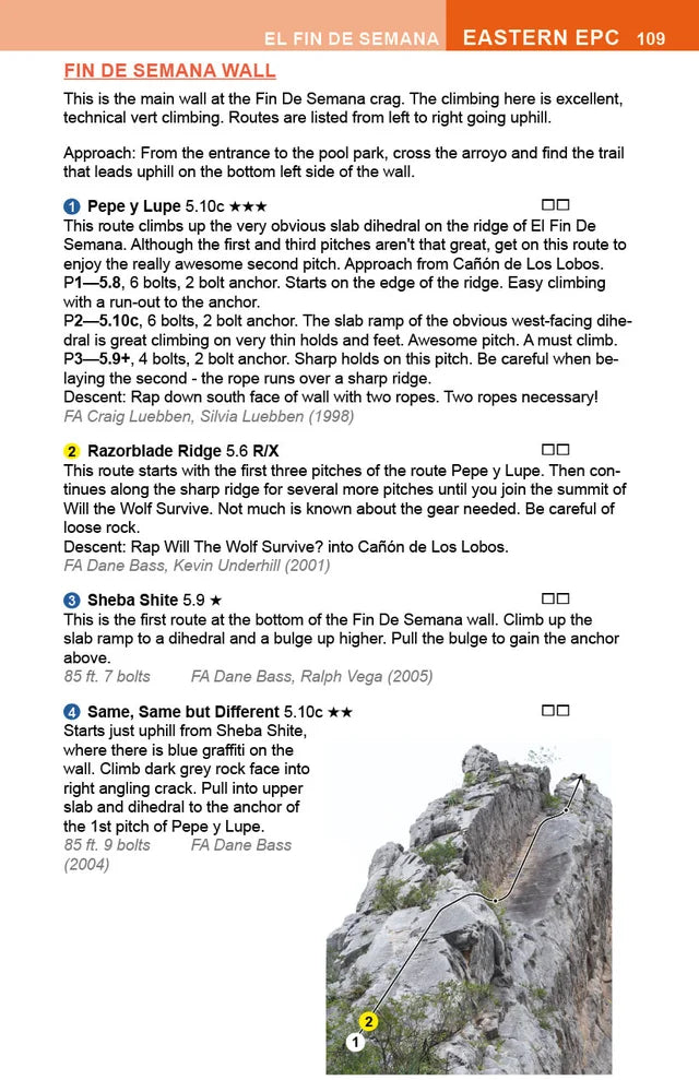 Guide d'escalade El Potrero Chico 4ième Édition - Frank Madden